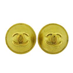 Chanel Earrings Coco Mark Circle GP Plated Gold 95P Women's