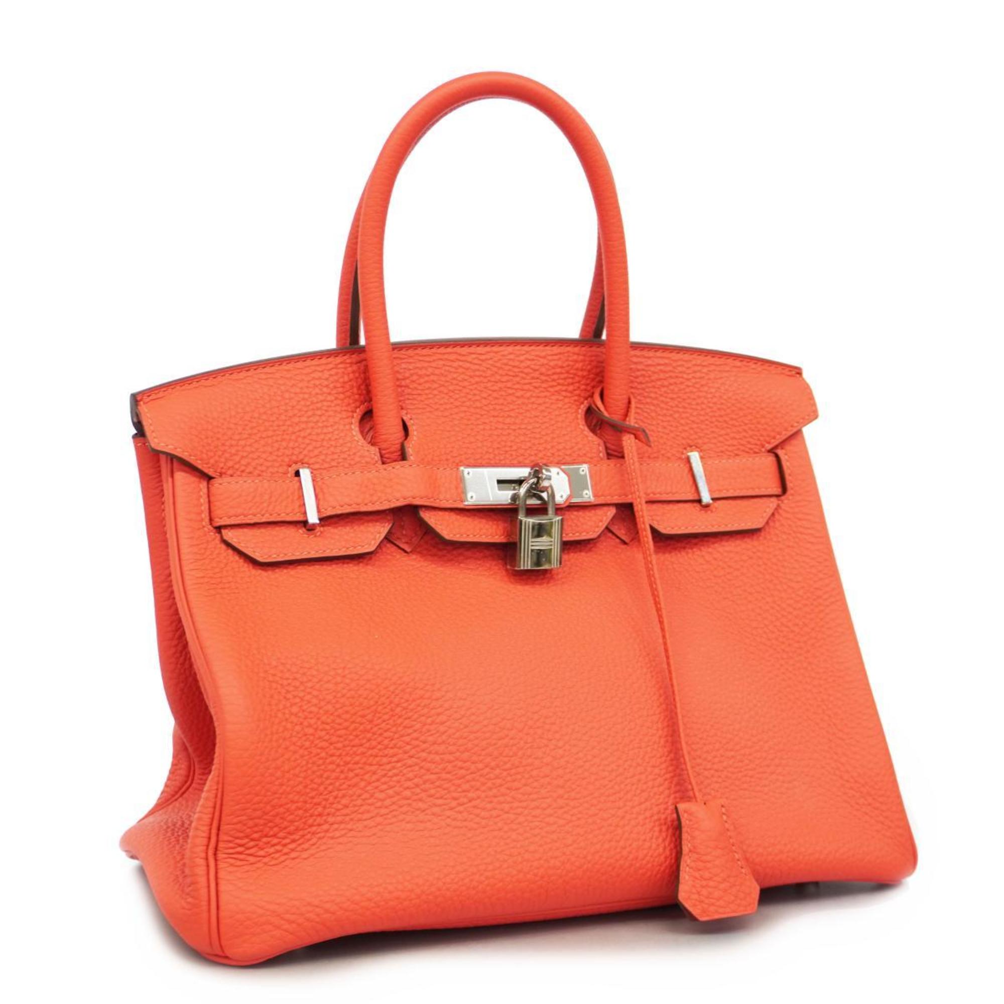 Hermes handbag Birkin 30 □R stamp Togo Rouge Pivoine Ladies