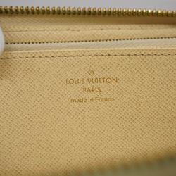 Louis Vuitton Long Wallet Damier Azur Zippy N41660 White Men's Women's