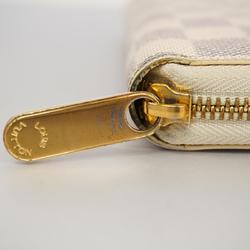 Louis Vuitton Long Wallet Damier Azur Zippy N41660 White Men's Women's