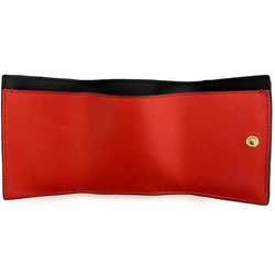 LOEWE Tri-fold Wallet Red Anagram 107.55.S26 f-20473 Leather Compact Vivid Women's