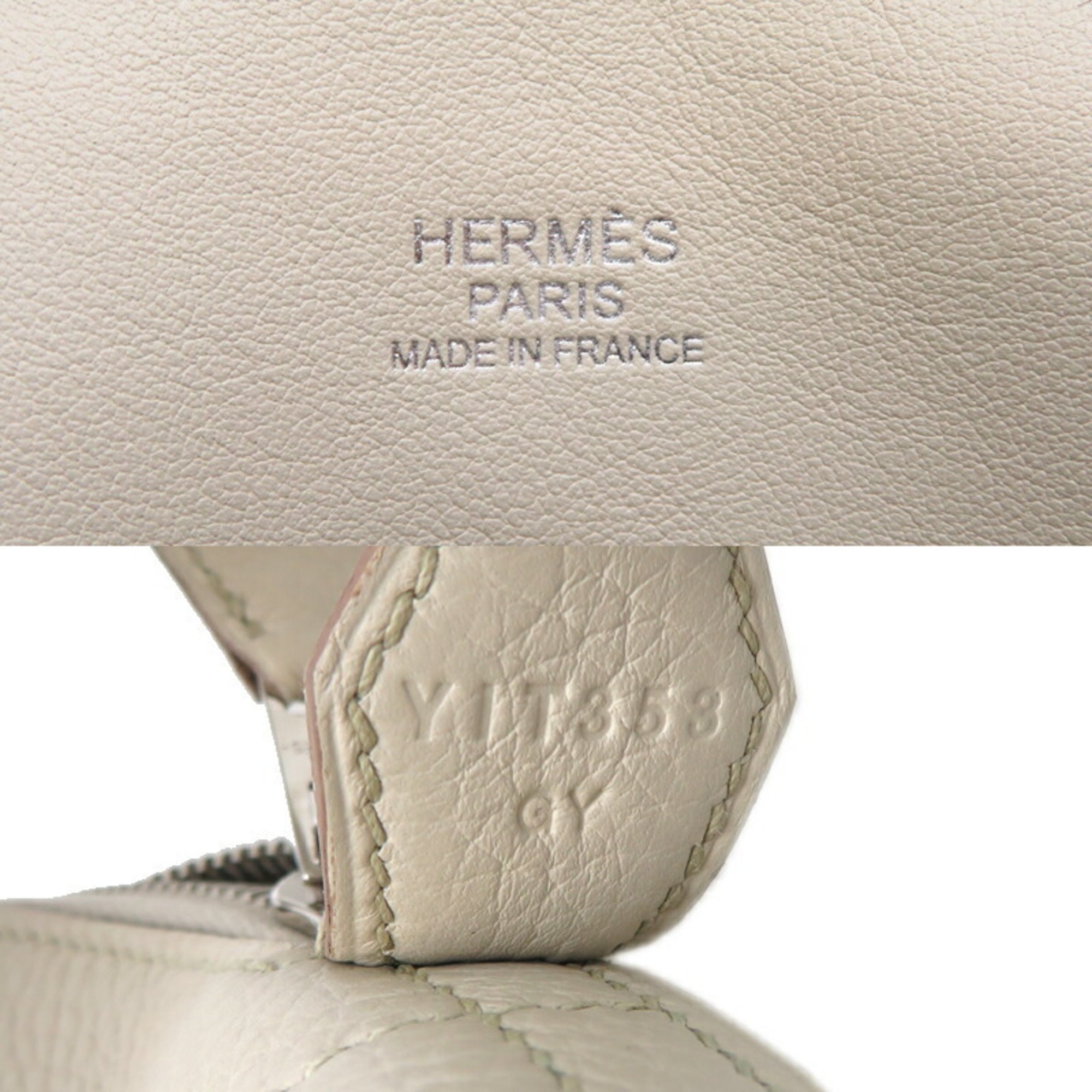 Hermes Bolide 31 Y stamp Palladium (silver) hardware Women's handbag Taurillon Clemence Beton (beige)