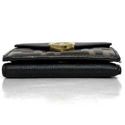 Fendi Tri-fold Wallet Black Brown F Is 8M0395 ec-20445 Compact Zucca Leather FENDI FF Women Men