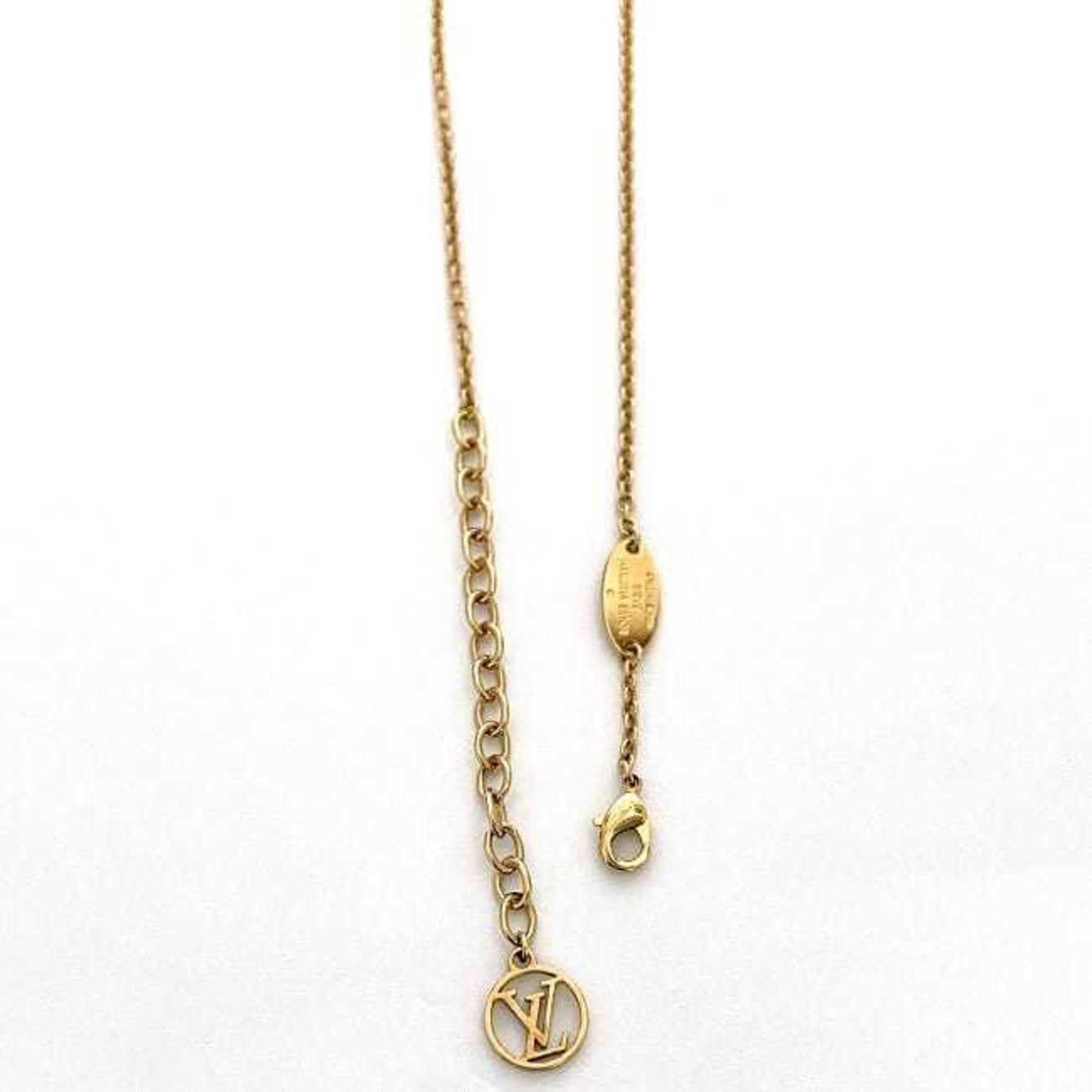 Louis Vuitton Necklace Collier My Blooming Strass Gold Clear Stone M00592 f-20380 Monogram Flower GP VA1221 LOUIS VUITTON Swing