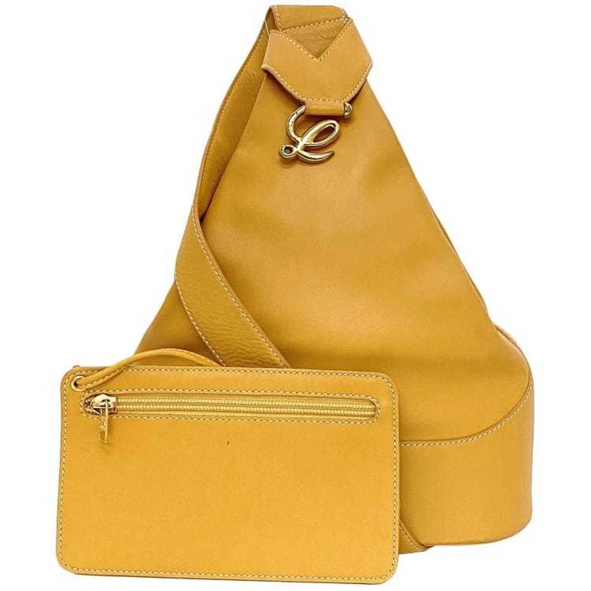 LOEWE Shoulder Bag Camel Orange Anton f-20368 Backpack Leather