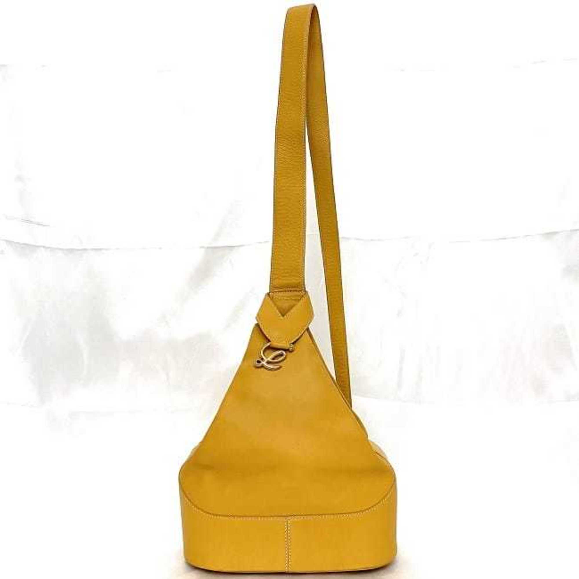 LOEWE Shoulder Bag Camel Orange Anton f-20368 Backpack Leather