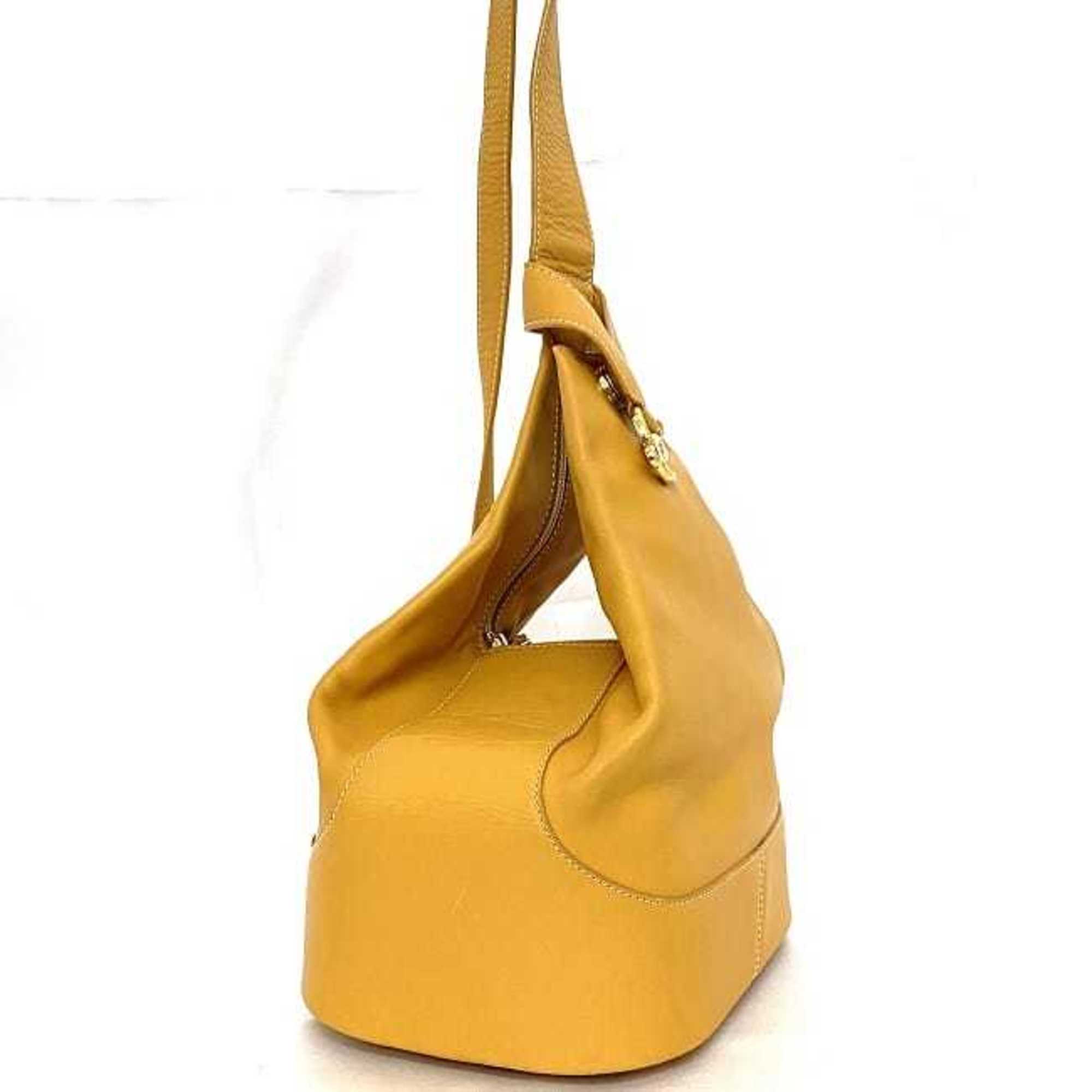 LOEWE Shoulder Bag Camel Orange Anton f-20368 Backpack Leather