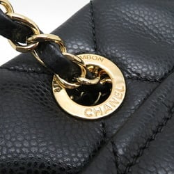 Chanel Matelasse Chain Tote Bag Women's Shoulder A67291 Caviar Skin Black