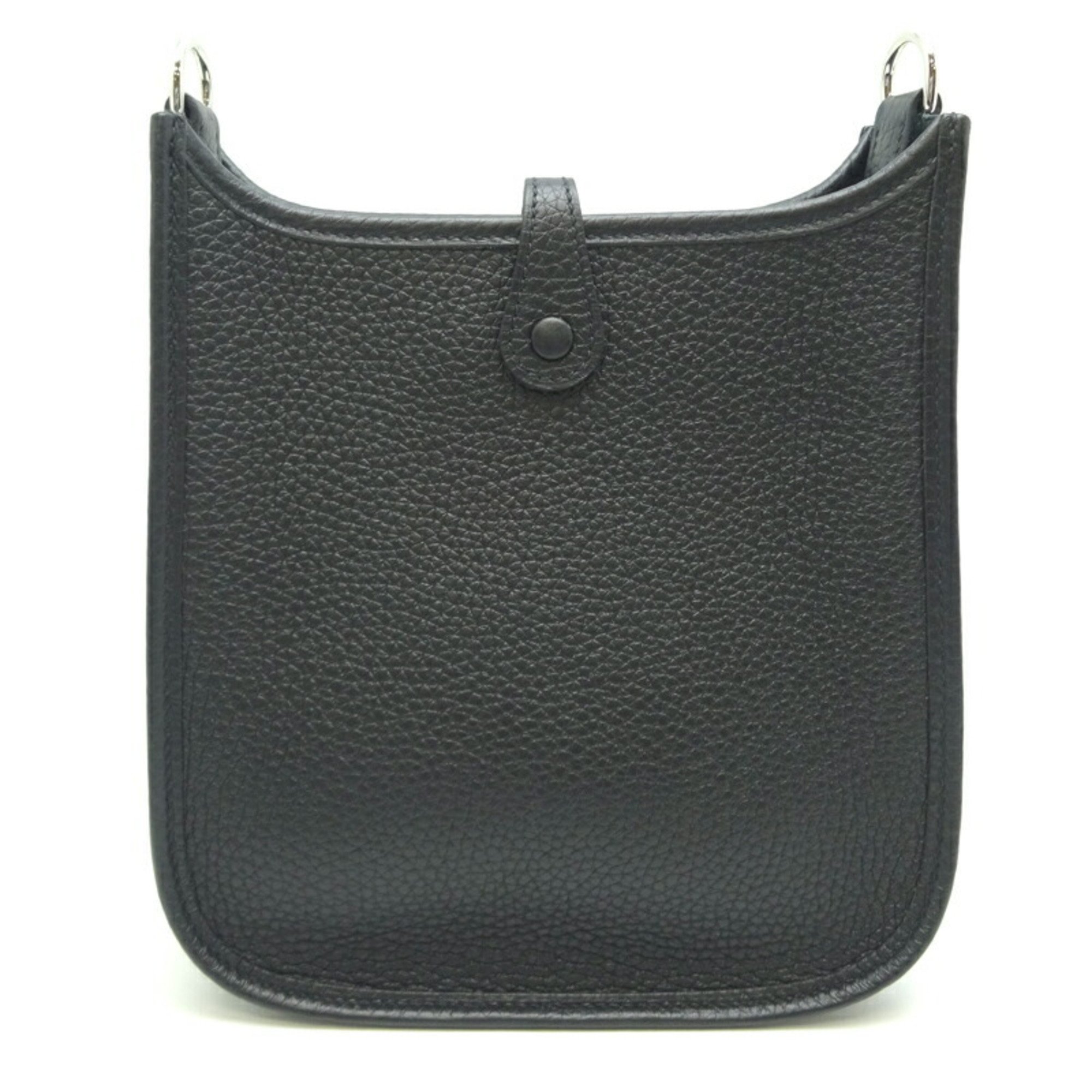 Hermes Evelyn TPM Amazon U stamp Palladium (silver) hardware Women's shoulder bag Taurillon Noir (black)