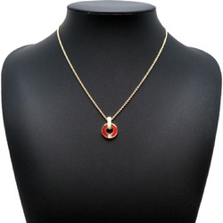 BVLGARI Carnelian Diamond Ladies Necklace 357921 750 Yellow Gold