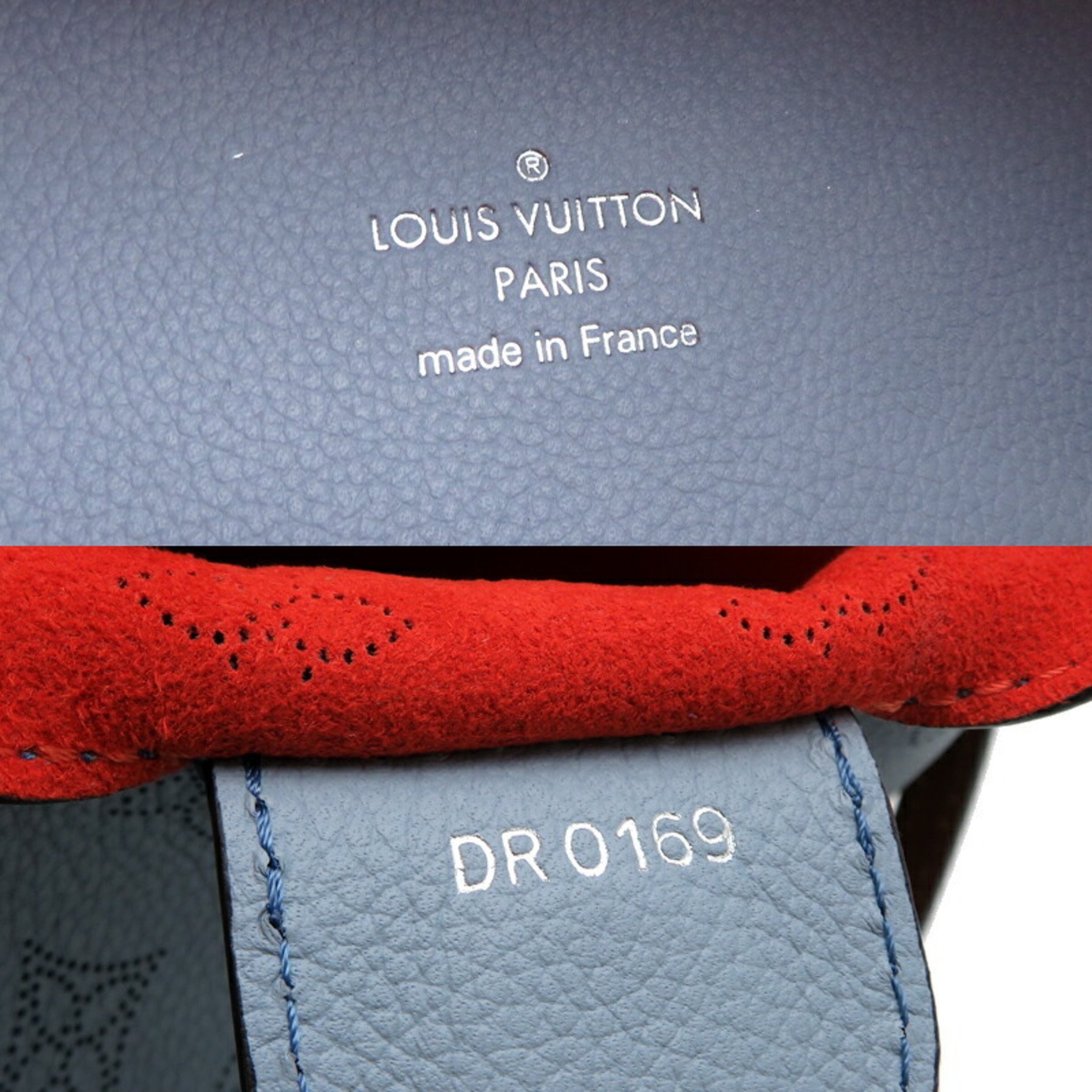 Louis Vuitton Hina PM Women's Handbag M52975 Monogram Mahina Pastel Blue