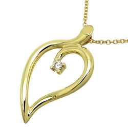 Tiffany Leaf Heart Diamond Women's Necklace 750 Yellow Gold