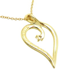 Tiffany Leaf Heart Diamond Women's Necklace 750 Yellow Gold