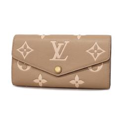 Louis Vuitton Long Wallet Monogram Empreinte Bicolor Portefeuille Sarah NM M81049 Tourtrell Creme Ladies