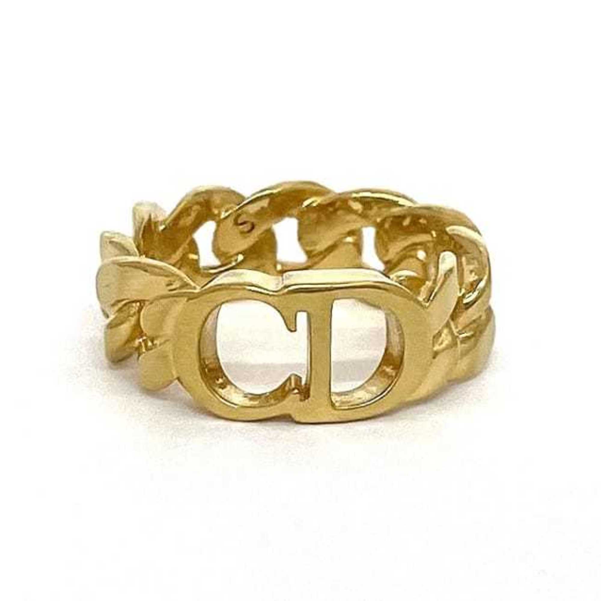 Christian Dior Ring Gold ec-20379 Chain Size 10 GP Ladies Finger