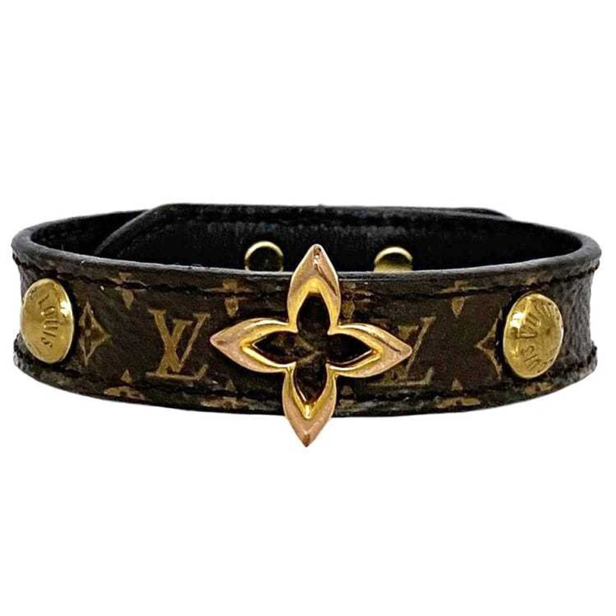 Louis Vuitton Bracelet Blooming Brown Monogram M6534 ec-20411 Canvas BC3139 LOUIS VUITTON Flower LV Women's