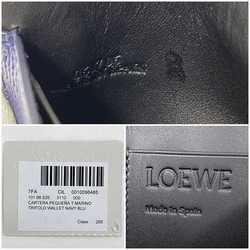 LOEWE Tri-fold Wallet Navy Repeat Anagram 101.88.S26 f-20476 Leather Grained Compact