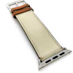 Hermes Apple Watch Band White Navy ec-20339 44mm Replacement Bracelet Leather C Stamp HERMES