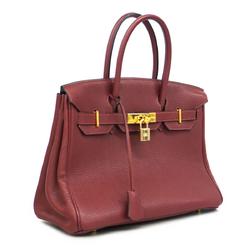 Hermes handbag Birkin 30 □H stamp Togo Rouge H Ladies