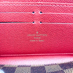 Louis Vuitton Damier Clemence Wallet N60534 Women's Damier Canvas Long Wallet (bi-fold) Cerise,Ebene