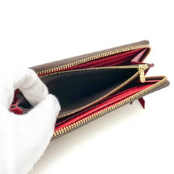 Louis Vuitton Damier Clemence Wallet N60534 Women's Damier Canvas Long Wallet (bi-fold) Cerise,Ebene