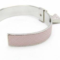 Prada 1IB375 Leather,Metal No Stone Bangle Light Pink,Silver