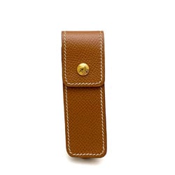 Hermes Leather Gum Holder Gold Seal case Lip case Multi case