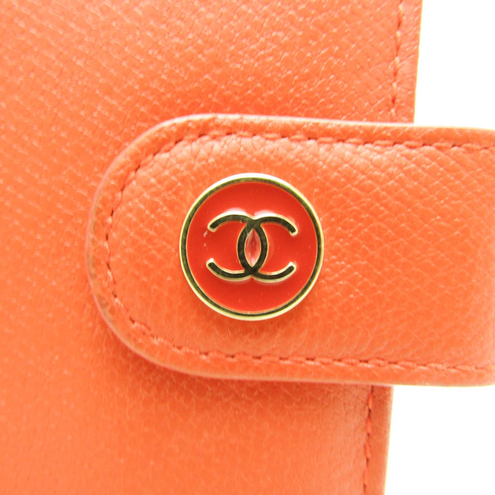 Chanel A6 Planner Cover Orange Coco Button A23850