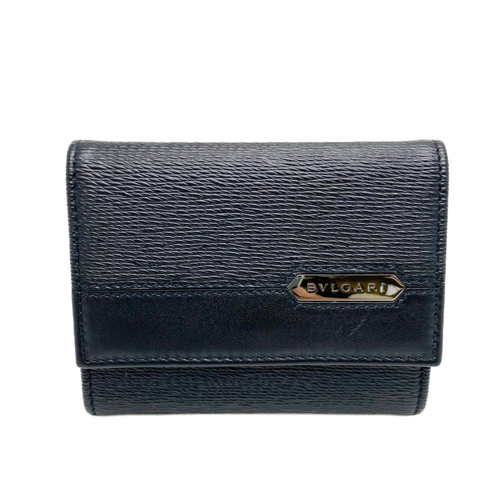 Bvlgari Serpenti Skye Man 282856 Leather Business Card Case Black