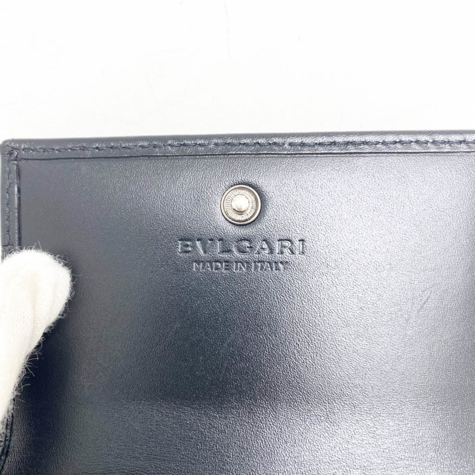 Bvlgari Serpenti Skye Man 282856 Leather Business Card Case Black