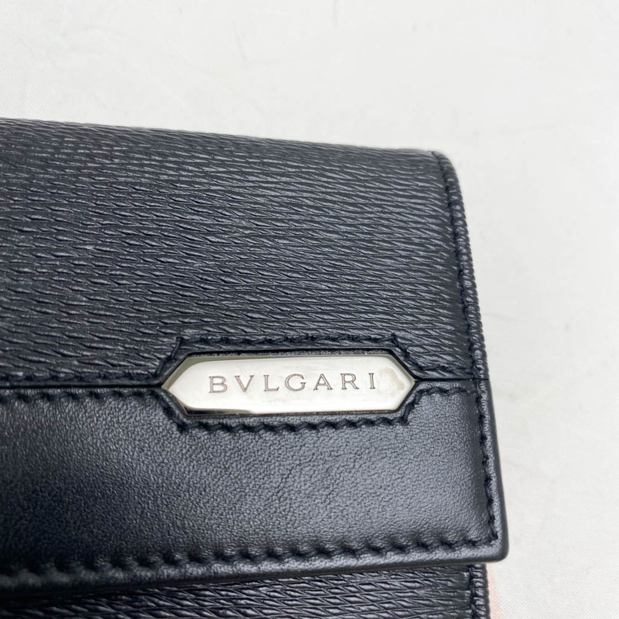 Bvlgari Serpenti Skye Man 282856 Leather Business Card Case Black