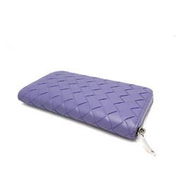 Bottega Veneta Intrecciato Women's Leather Long Wallet (bi-fold) Purple