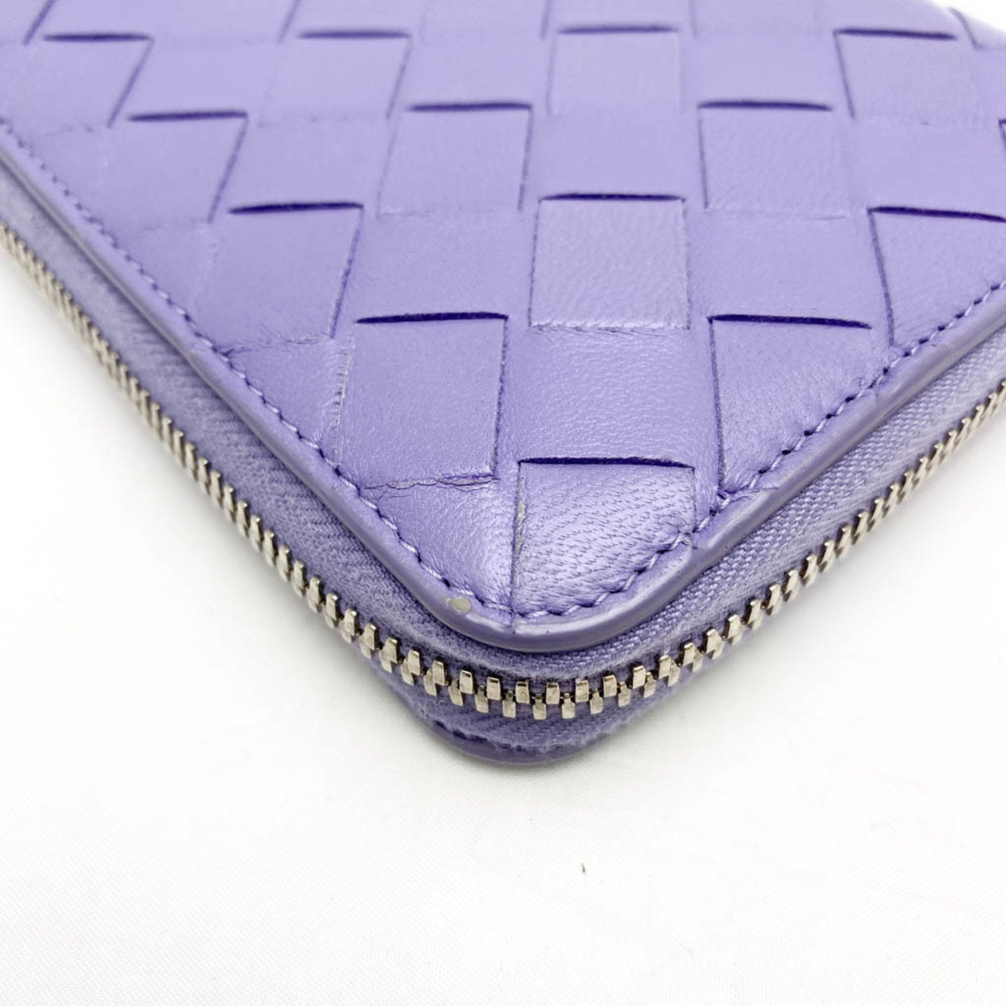 Bottega Veneta Intrecciato Women's Leather Long Wallet (bi-fold) Purple