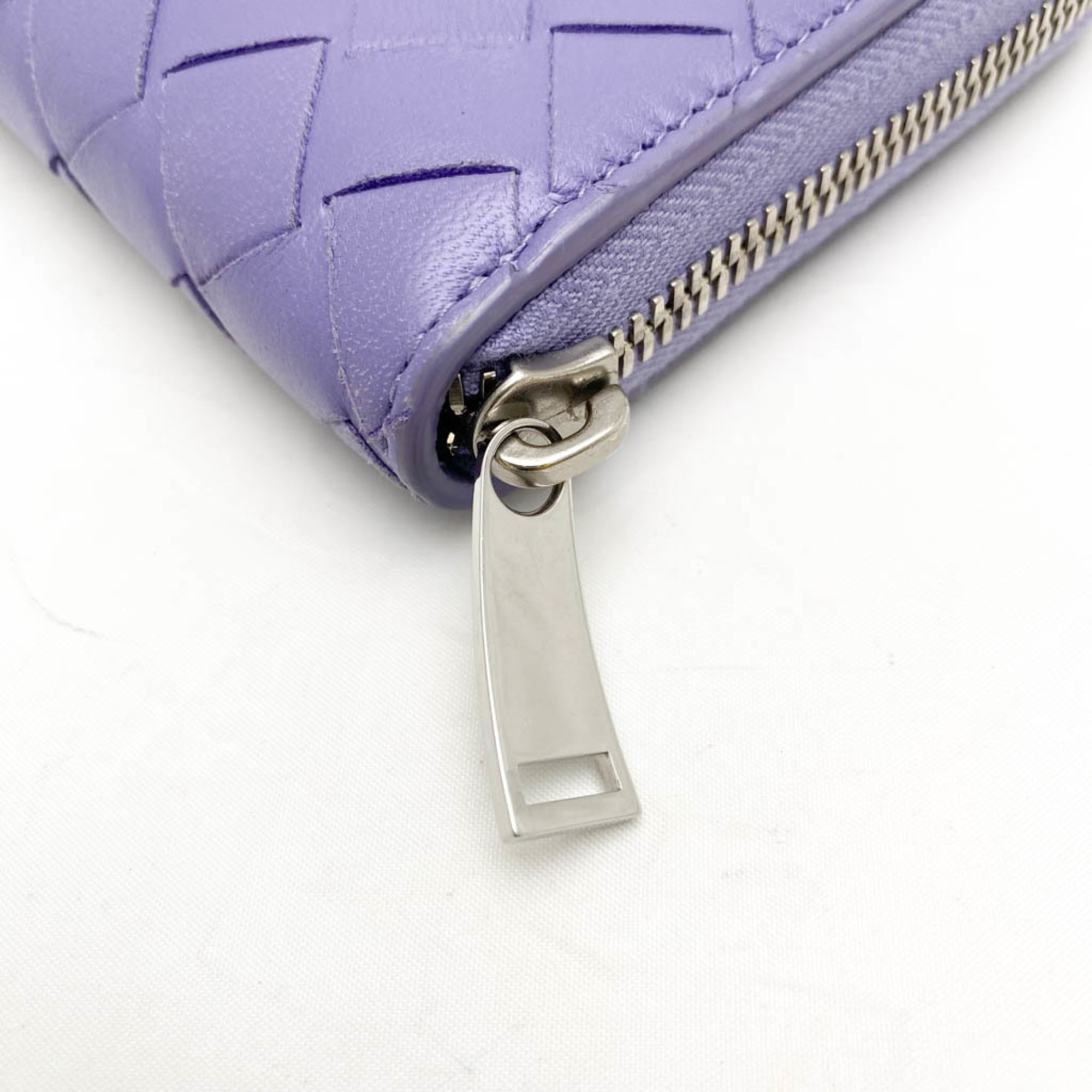 Bottega Veneta Intrecciato Women's Leather Long Wallet (bi-fold) Purple