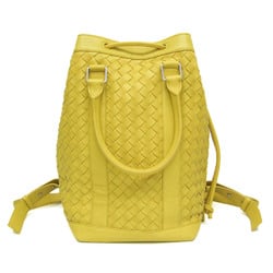 Bottega Veneta Intrecciato Men,Women Leather Backpack Yellow