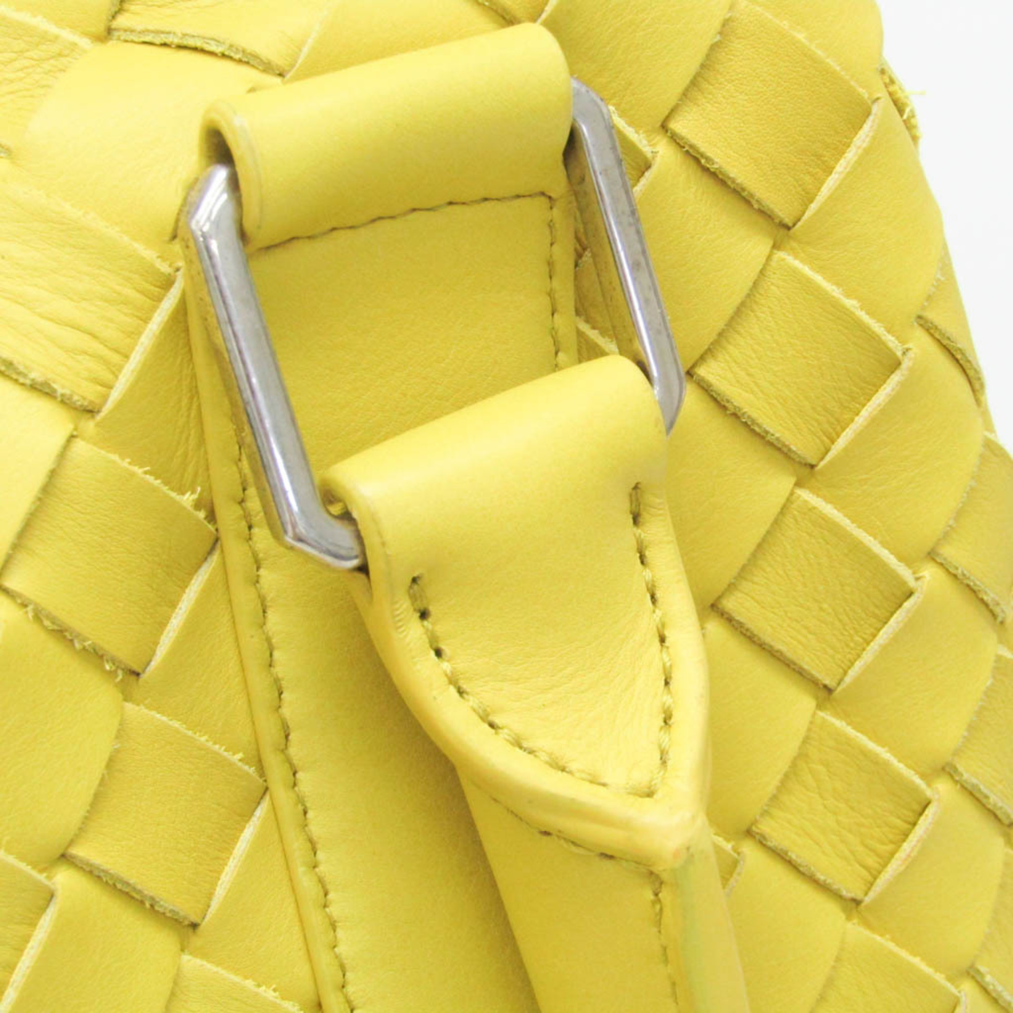 Bottega Veneta Intrecciato Men,Women Leather Backpack Yellow