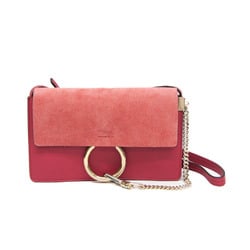 Chloé Faye CHC15US127 H2O 6AM Women's Leather,Suede Shoulder Bag Light Pink,Pink Red