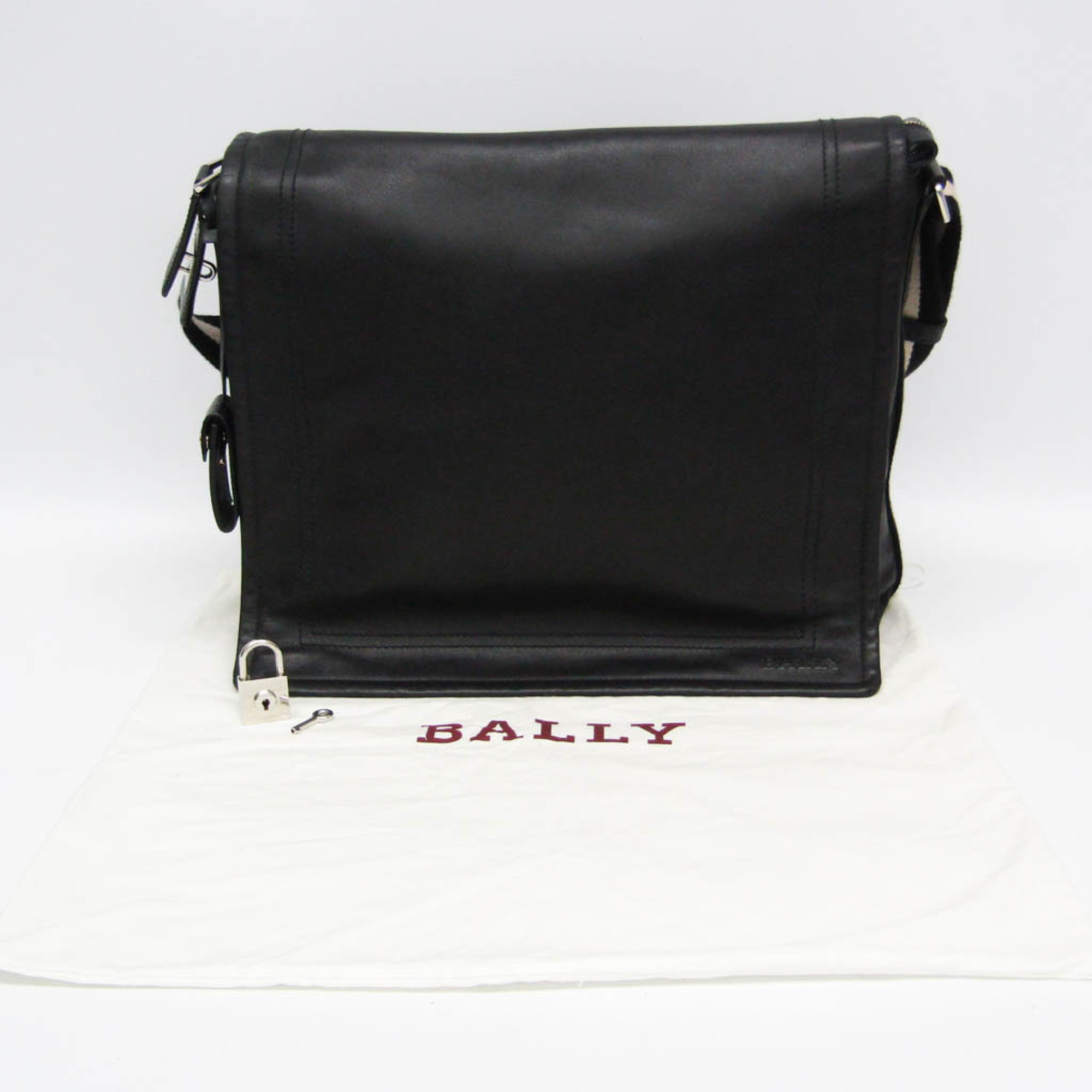 Bally TRIAR Men's Leather Shoulder Bag Black