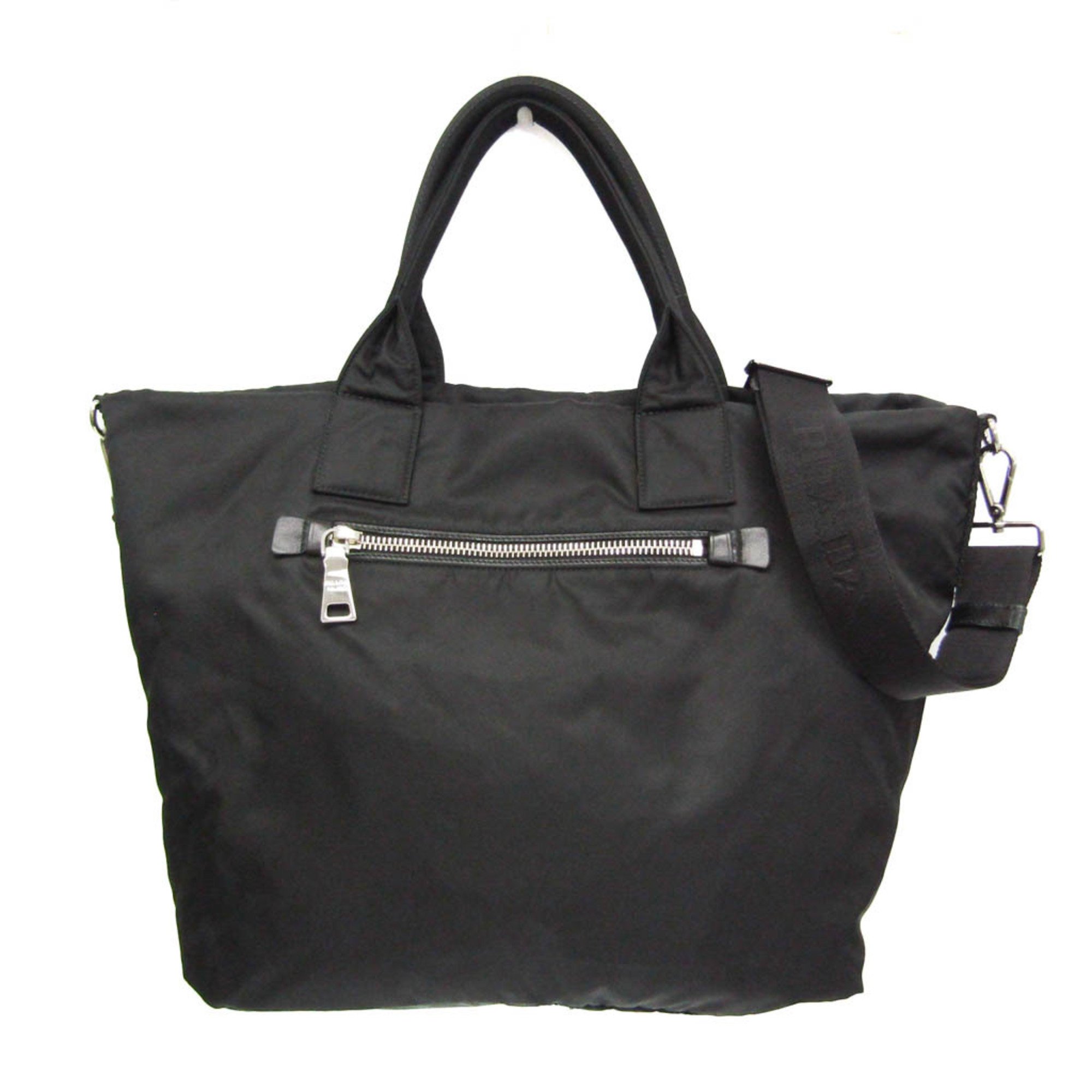Prada Reversible BR4521 Women's Nylon,Leather Handbag,Shoulder Bag Black,Khaki,Multi-color