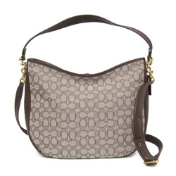 Coach Signature Soft Tabby Hobo C6659 Women's Leather,Canvas Shoulder Bag,Tote Bag Dark Brown