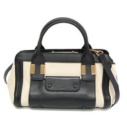Chloé Little Alice 3S0158 Women's Leather Handbag,Shoulder Bag Black,Cream
