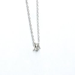 Tiffany Double Kiss Diamond Necklace White Gold (18K) Diamond Men,Women Fashion Pendant Necklace (Silver)