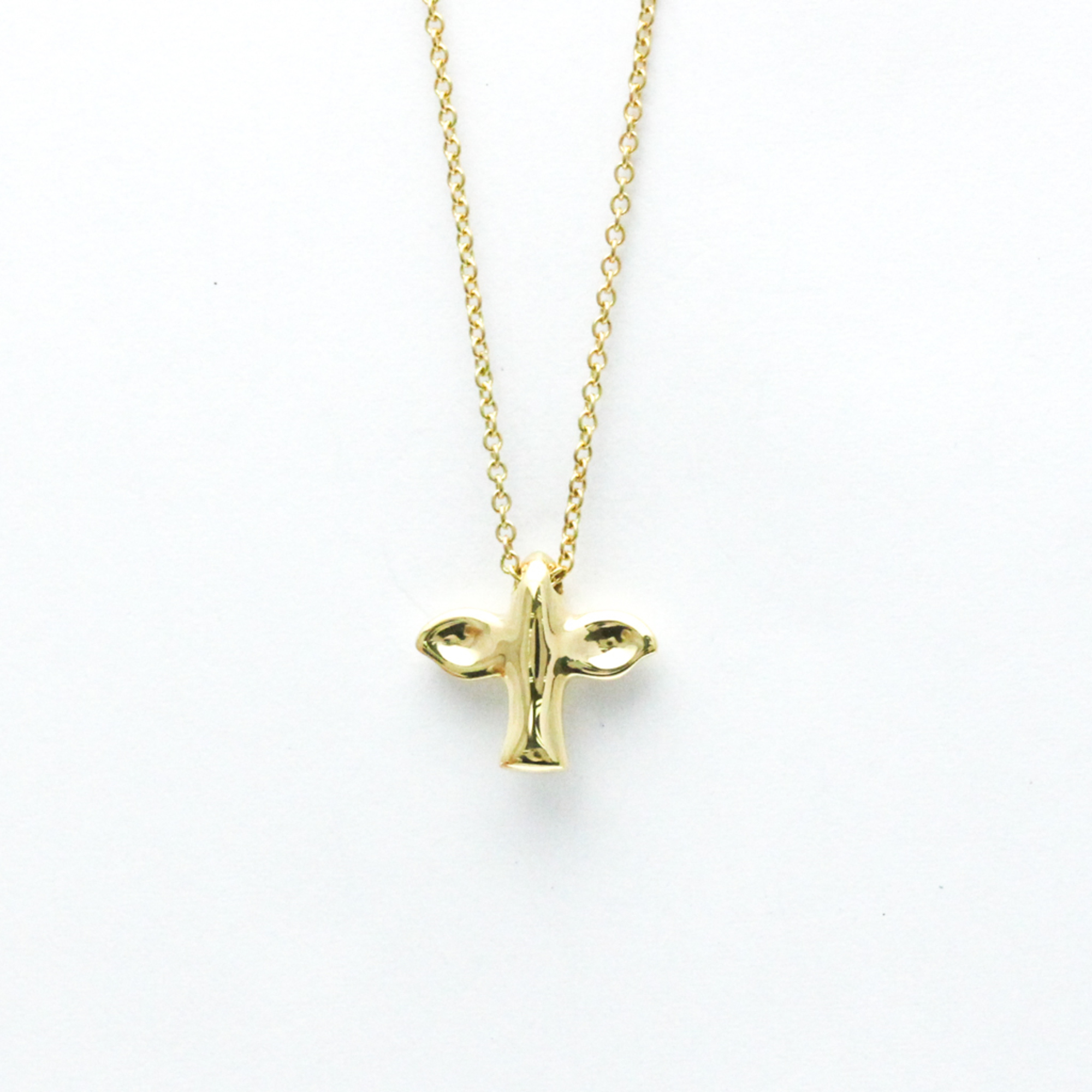 Tiffany Bird Cross Necklace Yellow Gold (18K) No Stone Men,Women Fashion Pendant Necklace (Gold)