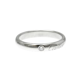 Cartier C De Cartier Wedding Ring Platinum Fashion Diamond Band Ring Silver