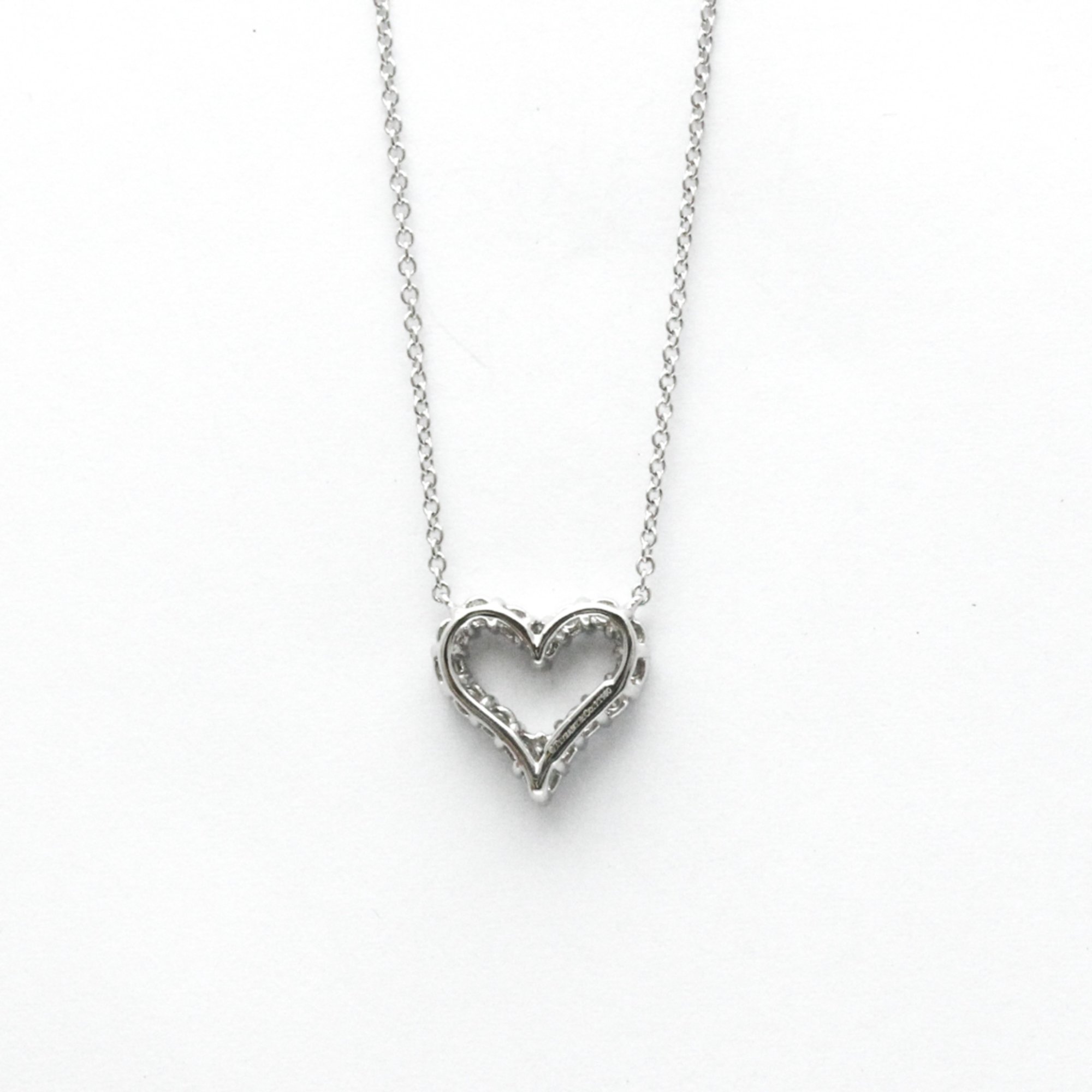 Tiffany Sentimental Heart Diamond Necklace Platinum Diamond Men,Women Fashion Pendant Necklace (Silver)