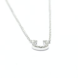 Tiffany Metro Horseshoe Diamond Necklace White Gold (18K) Diamond Men,Women Fashion Pendant Necklace (Silver)