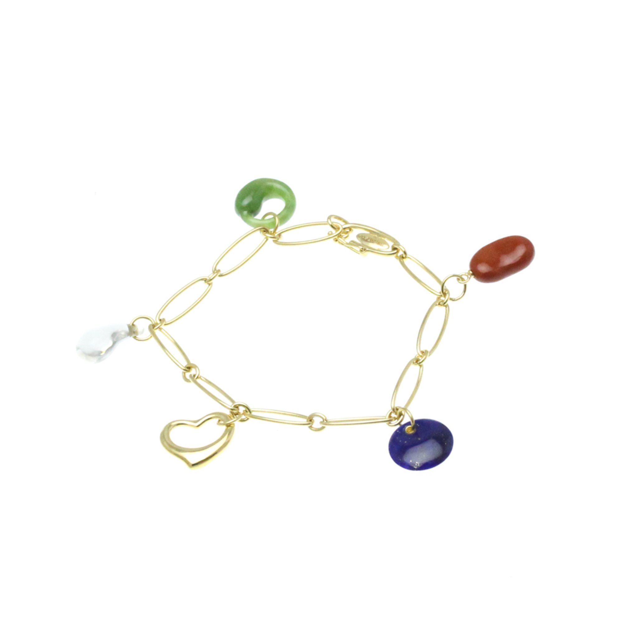 Tiffany Open Heart Beans Teardrop Round Eternal Circle Bracelet Yellow Gold (18K) Crystal,Lapis Lazuli Charm Bracelet Gold