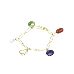 Tiffany Open Heart Beans Teardrop Round Eternal Circle Bracelet Yellow Gold (18K) Crystal,Lapis Lazuli Charm Bracelet Gold