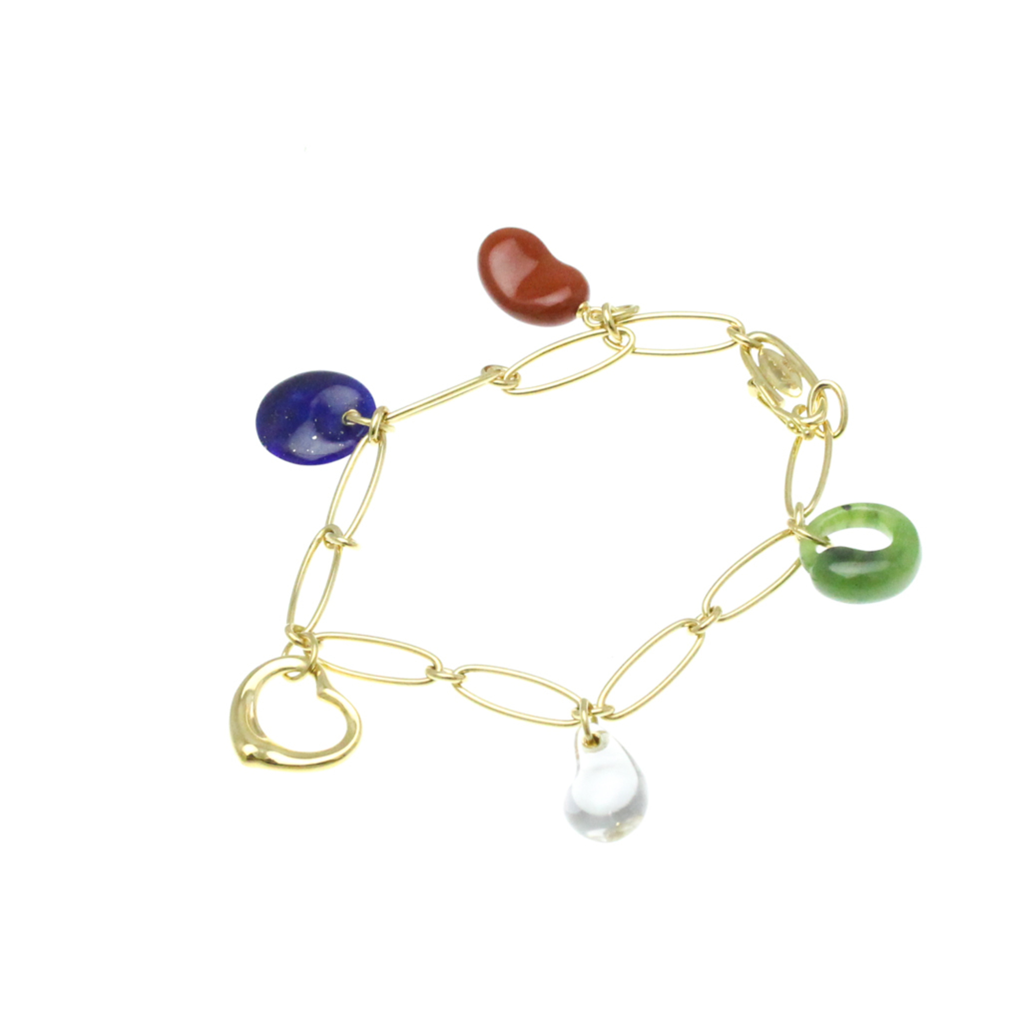 Tiffany Open Heart Beans Teardrop Round Eternal Circle Bracelet Yellow Gold (18K) Crystal,Lapis Lazuli Charm Bracelet Gold