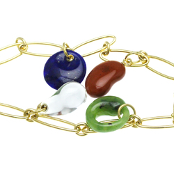 Tiffany Open Heart Beans Teardrop Round Eternal Circle Bracelet Yellow Gold (18K) Crystal,Lapis Lazuli Charm Bracelet Gold